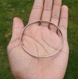 Chrome Plated Kara Lines  Design Sikh Singh Kaur Khalsa Kada Bracelet Bangle B16