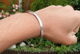 Chrome Plated Kara Lines  Design Sikh Singh Kaur Khalsa Kada Bracelet Bangle B16