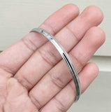 Chrome Plated Kara Lines  Design Sikh Singh Kaur Khalsa Kada Bracelet Bangle B16