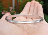 Chrome Plated Kara Lines  Design Sikh Singh Kaur Khalsa Kada Bracelet Bangle B16