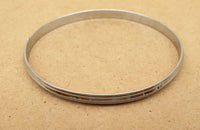 Chrome Plated Kara Lines  Design Sikh Singh Kaur Khalsa Kada Bracelet Bangle B16