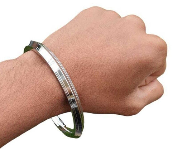 Stainless Steel Kara Sikh One Edge Kada Singh Kaur Khalsa Five Lines Bangle V32