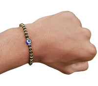 Nazar Shield Evil Eye Shani Protection Turkish Gold or Silver Tone Bracelet T7