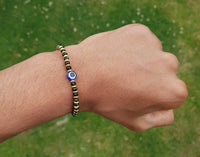 Nazar Shield Evil Eye Shani Protection Turkish Gold or Silver Tone Bracelet T7