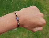 Nazar Shield Evil Eye Shani Protection Turkish Gold or Silver Tone Bracelet T7