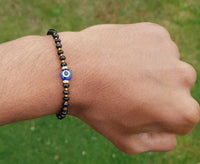 Nazar Shield Evil Eye Shani Protection Turkish Gold or Silver Tone Bracelet T7