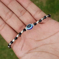 Nazar Shield Evil Eye Shani Protection Turkish Gold or Silver Tone Bracelet T7