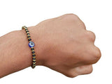 Nazar Shield Evil Eye Shani Protection Turkish Gold or Silver Tone Bracelet T7