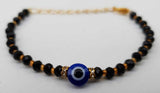 Nazar Shield Evil Eye Shani Protection Turkish Gold or Silver Tone Bracelet T7