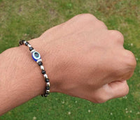 Nazar Shield Evil Eye Shani Protection Turkish Gold or Silver Tone Bracelet T7