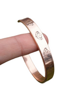 Magnet Copper Kara Khanda Engraved Sikh Kada Adjustable Bangle Hindu Tamba V33