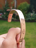 Magnet Copper Kara Khanda Engraved Sikh Kada Adjustable Bangle Hindu Tamba V33