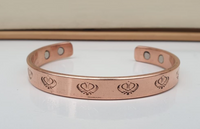 Magnet Copper Kara Khanda Engraved Sikh Kada Adjustable Bangle Hindu Tamba V33