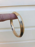 Sikh Brass Kara 22 Ct Gold Look Seven Lines Design Bangle Singh Khalsa Kada S20