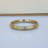 Sikh Brass Kara 22 Ct Gold Look Seven Lines Design Bangle Singh Khalsa Kada S20