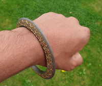 Sarbloh Chakri Kara Engraved Floral Design Punjabi Kada Sikh Singh Bangle S21