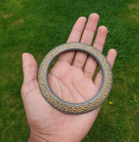 Sarbloh Chakri Kara Engraved Floral Design Punjabi Kada Sikh Singh Bangle S21