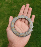 Sarbloh Chakri Kara Khalsa Mera Roop Hai Khaas Tooth Kada Sikh Singh Bangle S22