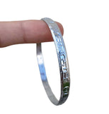 Chrome Plated Kara Satnam Waheguru Sikh Bangle Khalsa Smooth Singh Kaur Kada S24