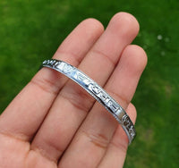 Chrome Plated Kara Satnam Waheguru Sikh Bangle Khalsa Smooth Singh Kaur Kada S24