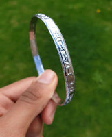 Chrome Plated Kara Satnam Waheguru Sikh Bangle Khalsa Smooth Singh Kaur Kada S24