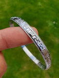 Chrome Plated Kara Satnam Waheguru Sikh Bangle Khalsa Smooth Singh Kaur Kada S24