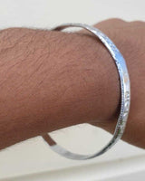 Chrome Plated Kara Satnam Waheguru Sikh Bangle Khalsa Smooth Singh Kaur Kada S24