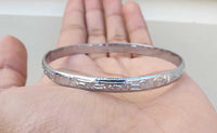 Chrome Plated Kara Satnam Waheguru Sikh Bangle Khalsa Smooth Singh Kaur Kada S24