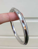 Stainless Steel Kara Sikh Bangle 3 Lines Ridged Edge Kada Singh Bracelet S26 NEW