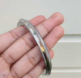 Stainless Steel Kara Sikh Bangle 3 Lines Ridged Edge Kada Singh Bracelet S26 NEW