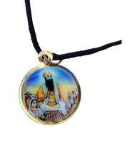 Sikh Guru Nanak Ji Baba Vadbhag Singh Round Pendant Black Evil Shield Thread MM1