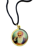 Sikh Guru Nanak Ji Baba Vadbhag Singh Round Pendant Black Evil Shield Thread MM1