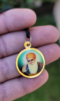 Sikh Guru Nanak Ji Baba Vadbhag Singh Round Pendant Black Evil Shield Thread MM1