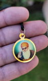 Sikh Guru Nanak Ji Baba Vadbhag Singh Round Pendant Black Evil Shield Thread MM1