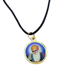 Sikh Guru Nanak Ji Baba Vadbhag Singh Round Pendant Black Evil Shield Thread MM1