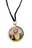 Sikh Guru Nanak Ji Baba Vadbhag Singh Round Pendant Black Evil Shield Thread MM1