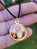 Sikh Guru Nanak Ji Baba Vadbhag Singh Round Pendant Black Evil Shield Thread MM1