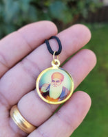 Sikh Guru Nanak Ji Baba Vadbhag Singh Round Pendant Black Evil Shield Thread MM1