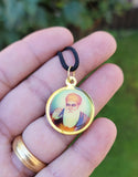 Sikh Guru Nanak Ji Baba Vadbhag Singh Round Pendant Black Evil Shield Thread MM1