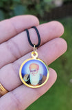 Sikh Guru Nanak Ji Baba Vadbhag Singh Round Pendant Black Evil Shield Thread MM1