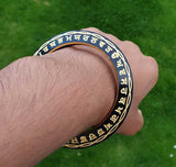 Sant Bhindranwale Kara Gurmukhi Kada Gold Black Alloy Sikh Singh Bangle L21 NEW