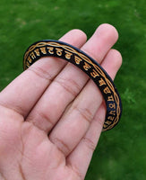 Sant Bhindranwale Kara Gurmukhi Kada Gold Black Alloy Sikh Singh Bangle L21 NEW