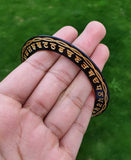 Sant Bhindranwale Kara Gurmukhi Kada Gold Black Alloy Sikh Singh Bangle L21 NEW