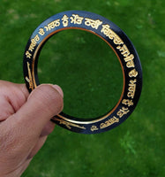 Sant Bhindranwale Kara Gurmukhi Kada Gold Black Alloy Sikh Singh Bangle L21 NEW