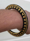 Sant Bhindranwale Kara Gurmukhi Kada Gold Black Alloy Sikh Singh Bangle L21 NEW