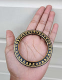 Sant Bhindranwale Kara Gurmukhi Kada Gold Black Alloy Sikh Singh Bangle L21 NEW