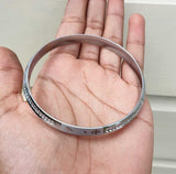 Silver Plated Kara Laser Engraved Khanda Kada Sikh Singh Kaur Khalsa Bangle CC35