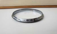 Silver Plated Kara Laser Engraved Khanda Kada Sikh Singh Kaur Khalsa Bangle CC35