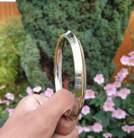 Stainless Steel Kara Brass Line Edged Sikh Bangle Singh Kaur Khalsa Kada EE13