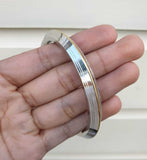 Stainless Steel Kara Brass Line Edged Sikh Bangle Singh Kaur Khalsa Kada EE13